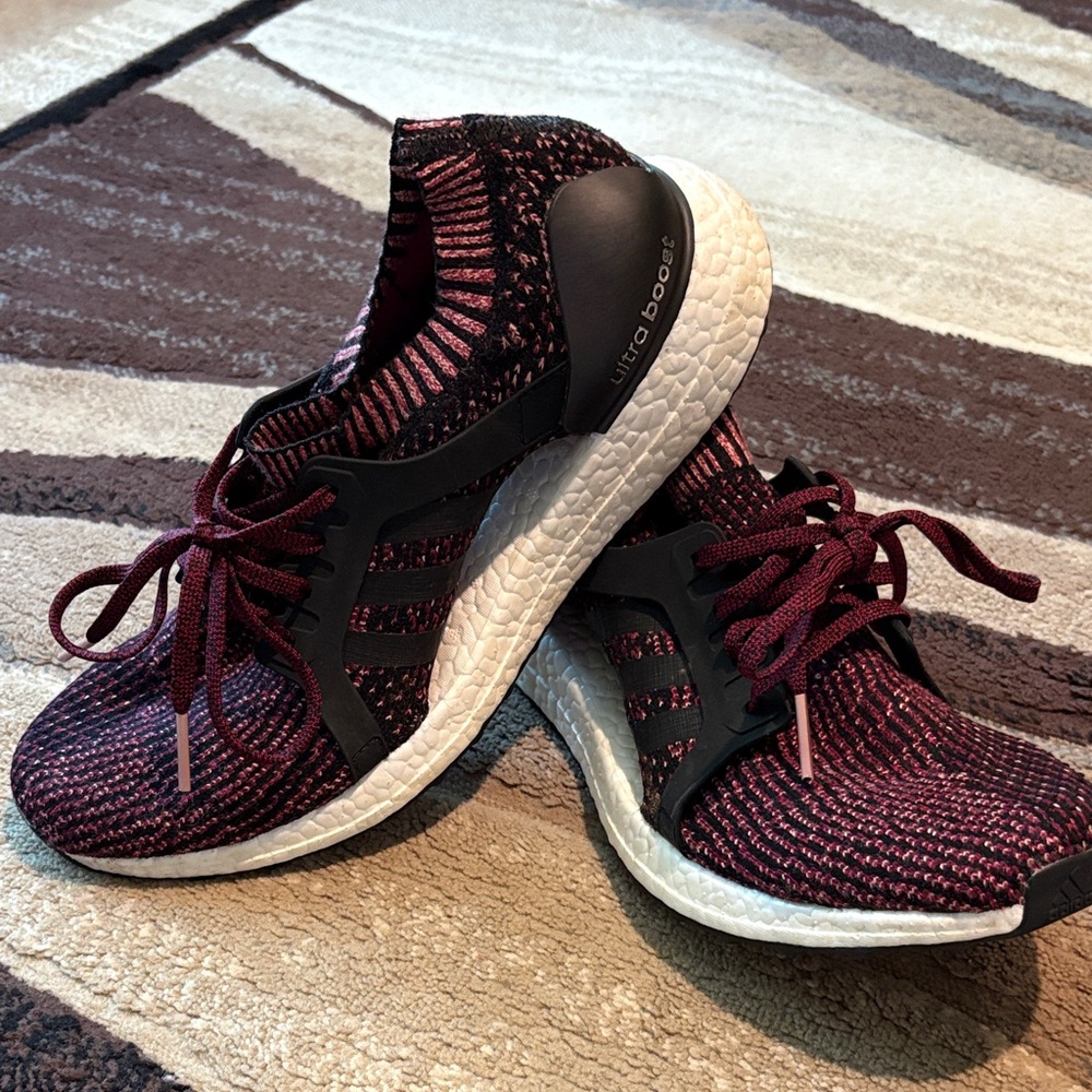 Adidas Women's Burgundy Ultra Boost Sneakers